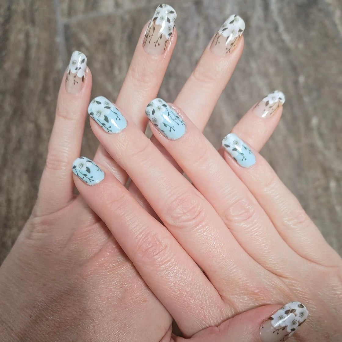 Moody Floral French Tips