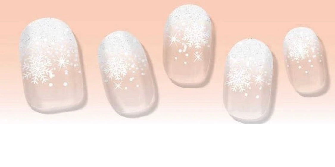 Shimmering Snowflakes Semi-Cured Gellies Nail Wrap