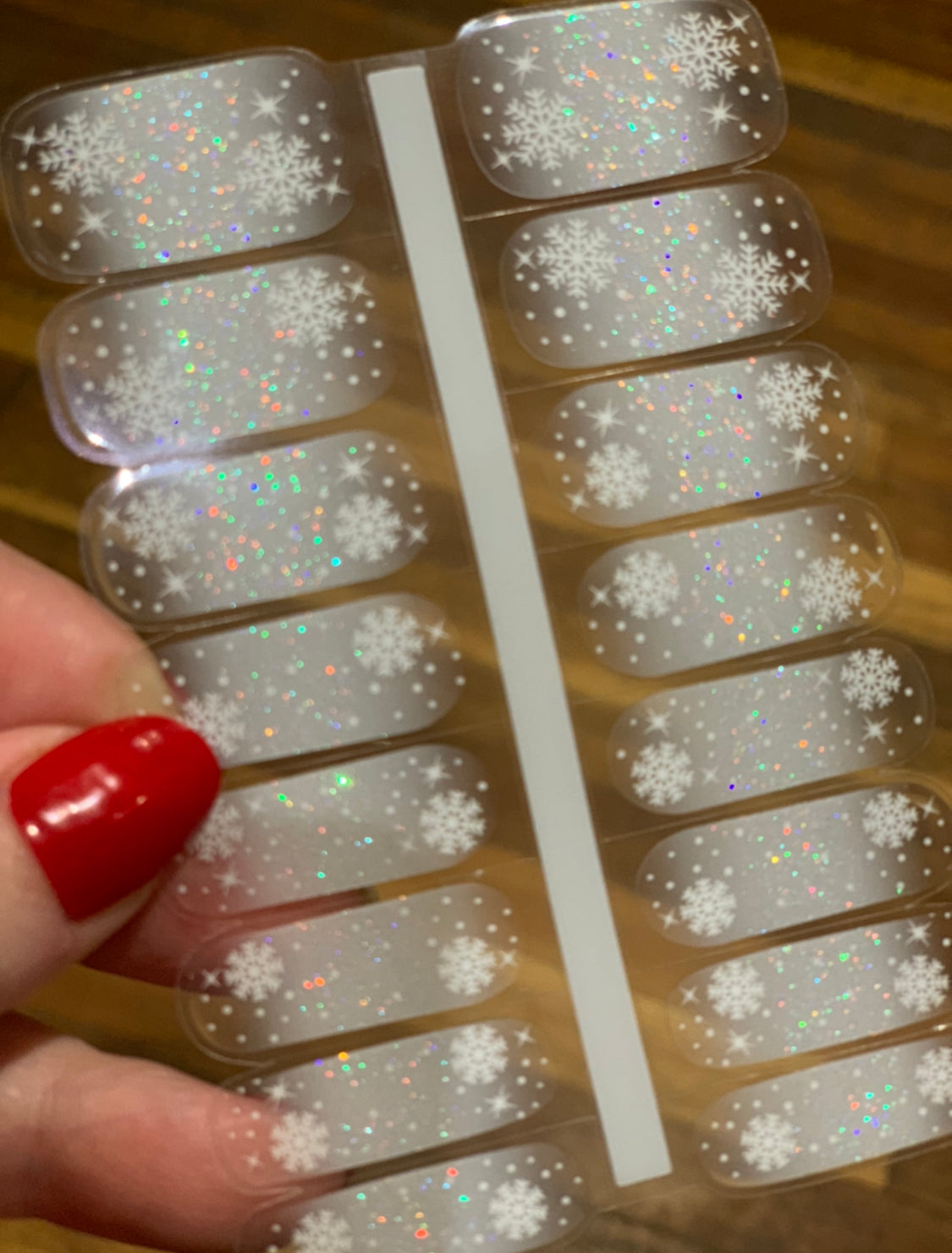 Shimmering Snowflakes Semi-Cured Gellies Nail Wrap