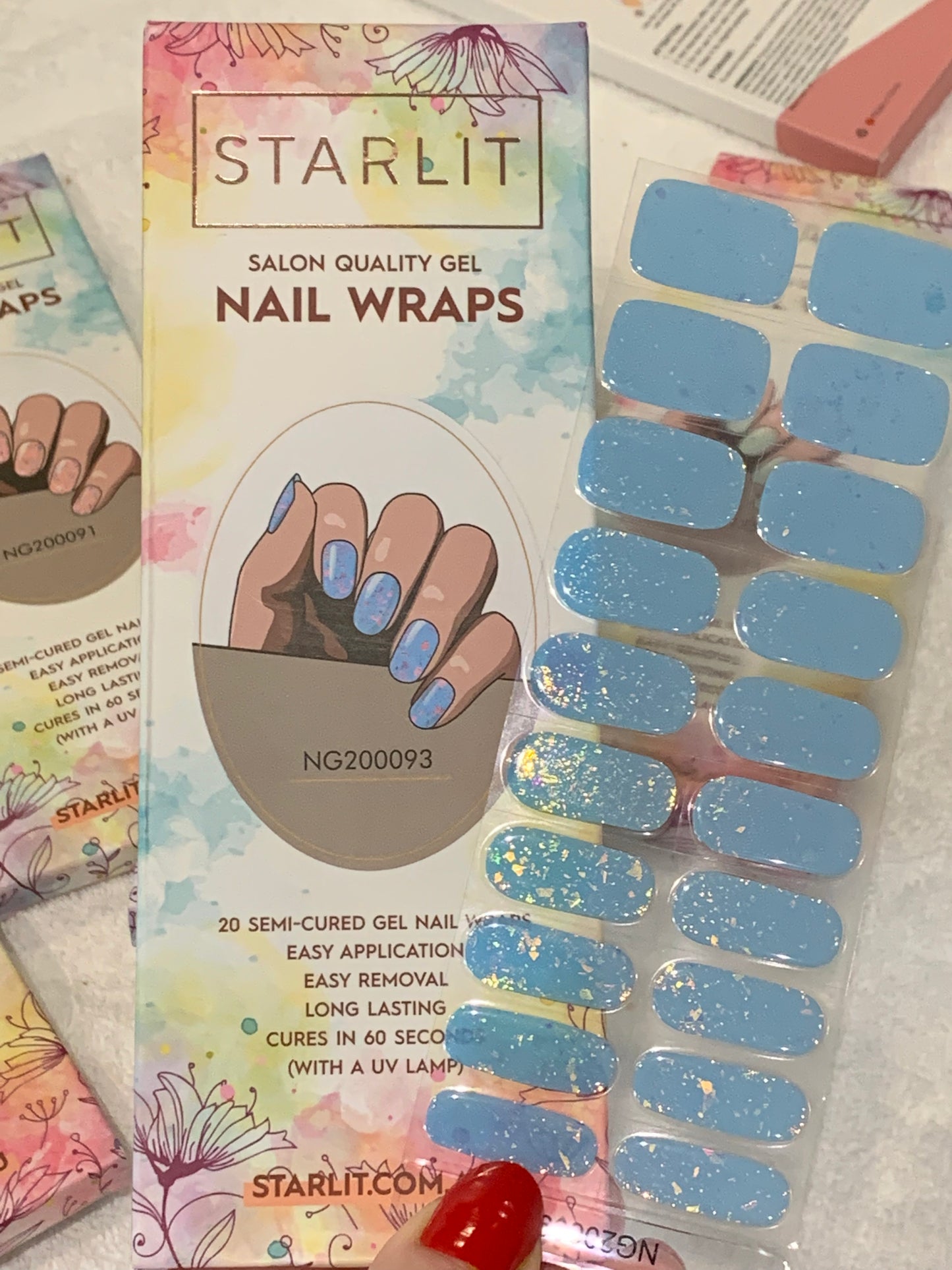 Cloudy Flakies Semi-Cured Gel Nail Wrap