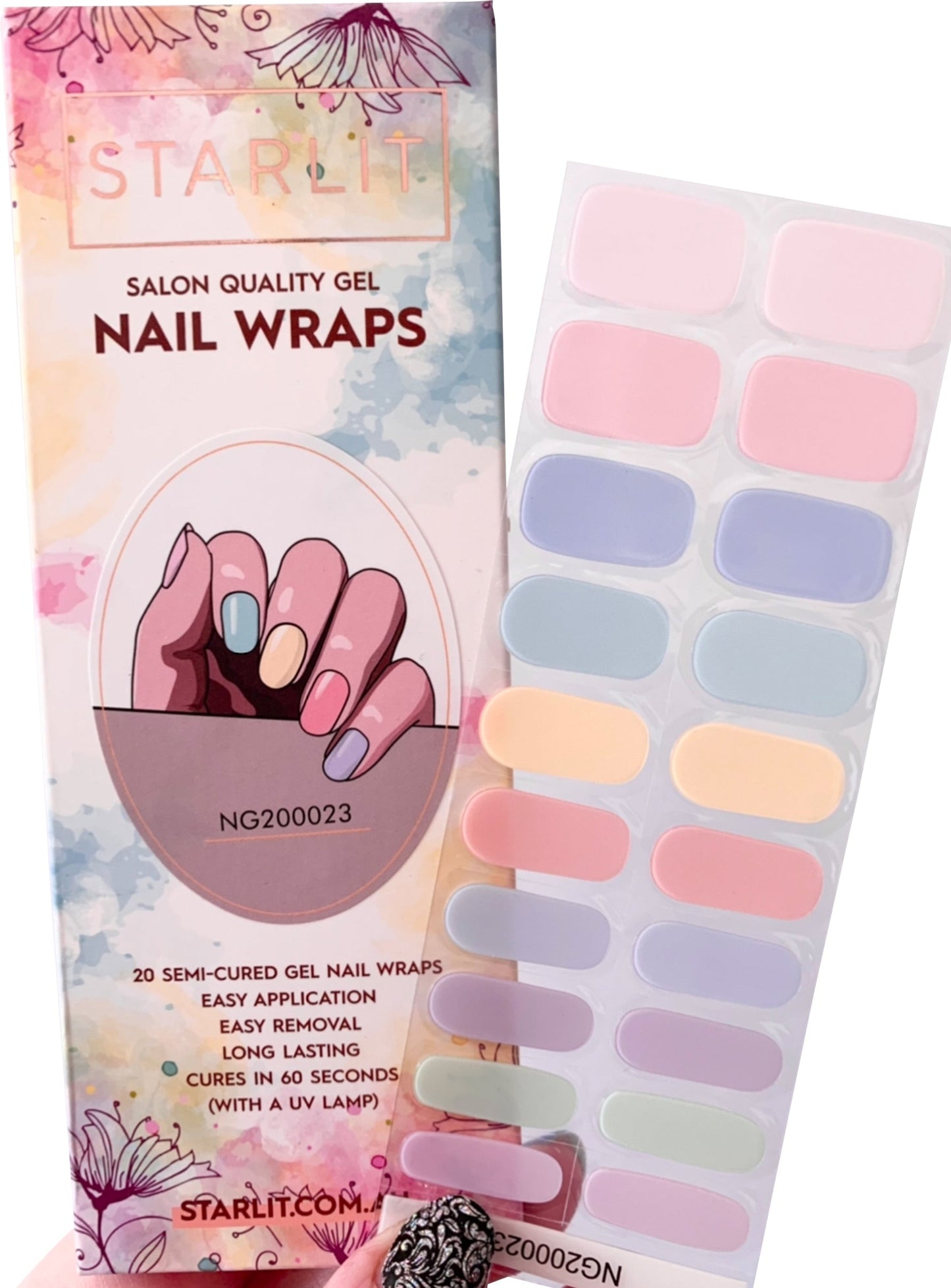 Rainbow Pastels Semi-Cured Gel Nail Wrap