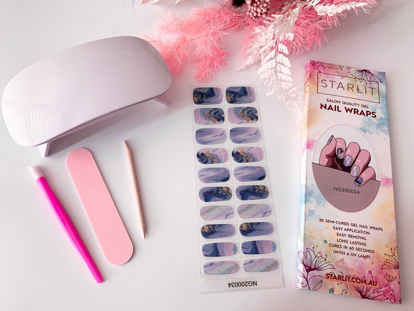 Ocean Marble Semi-Cured Gel Nail Wrap