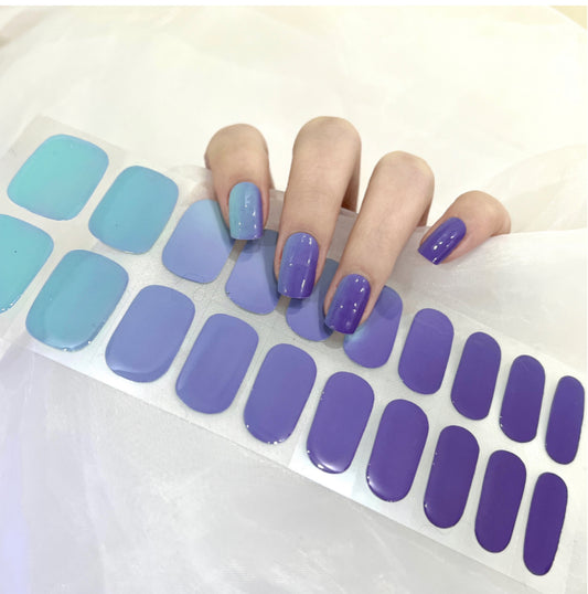 Solar Colour Changing Blue to Purple NO LIGHT Air Dry Gel Wraps