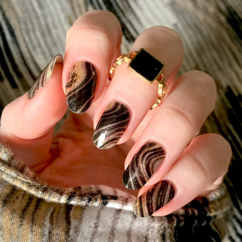 Gold Obsidian Semi-Cured Gel Nail Wrap