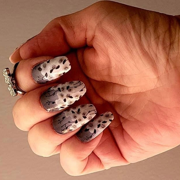 Moody Floral French Tips