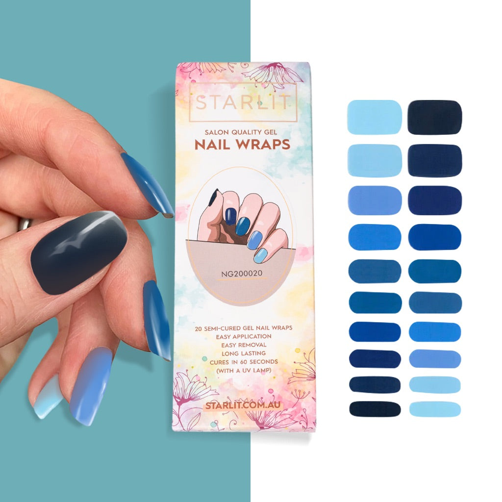 Feeling Blue Semi-Cured Gel Nail Wrap