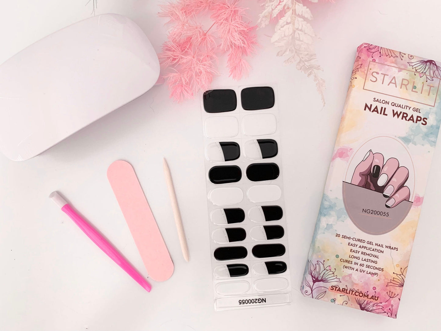 Black Tie Affair Semi-Cured Gel Nail Wrap