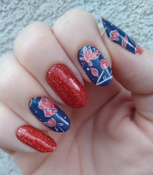 Navy & Red Floral - Limited Edition - Designed By Ramonica