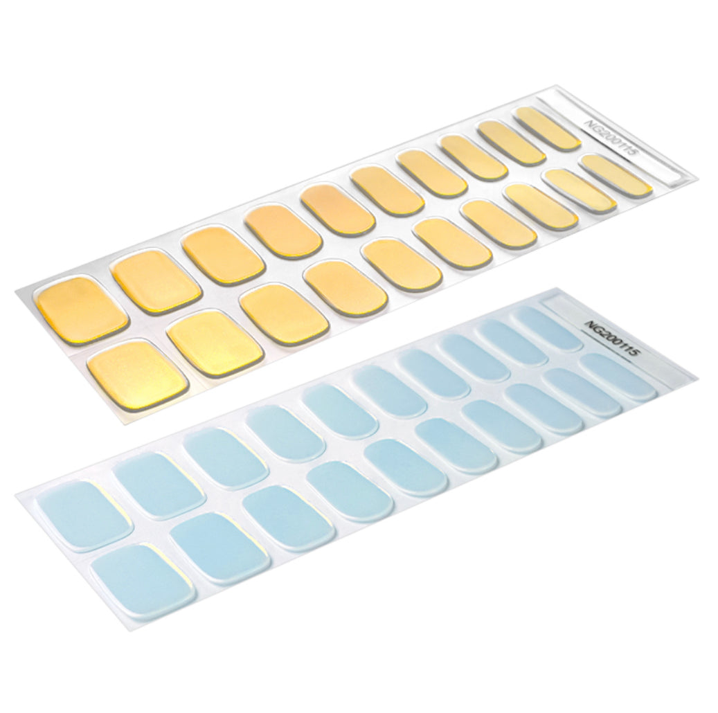 Glazed Donut Iridescent Blue to Orange/Red Semi-Cured Gel Nail Wrap
