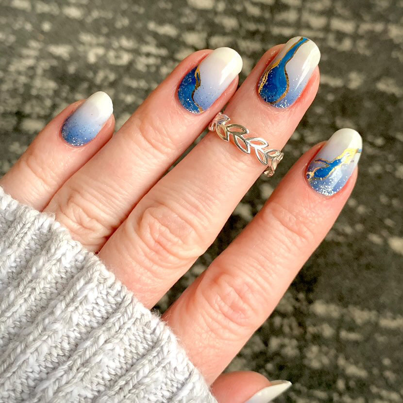 Marbled Kyanite Semi-Cured Gel Nail Wrap