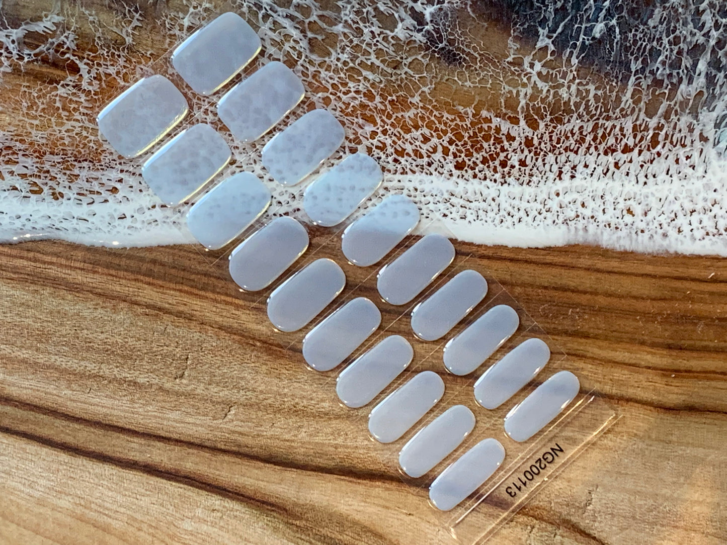 Glazed Donut Iridescent Blue to Champagne Semi-Cured Gel Nail Wrap