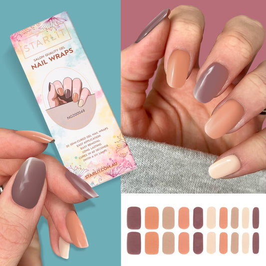 Earth Tones Semi-Cured Gel Nail Wrap