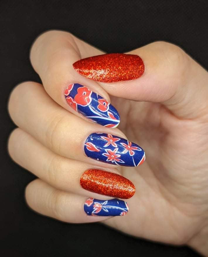 Navy & Red Floral - Limited Edition - Designed By Ramonica