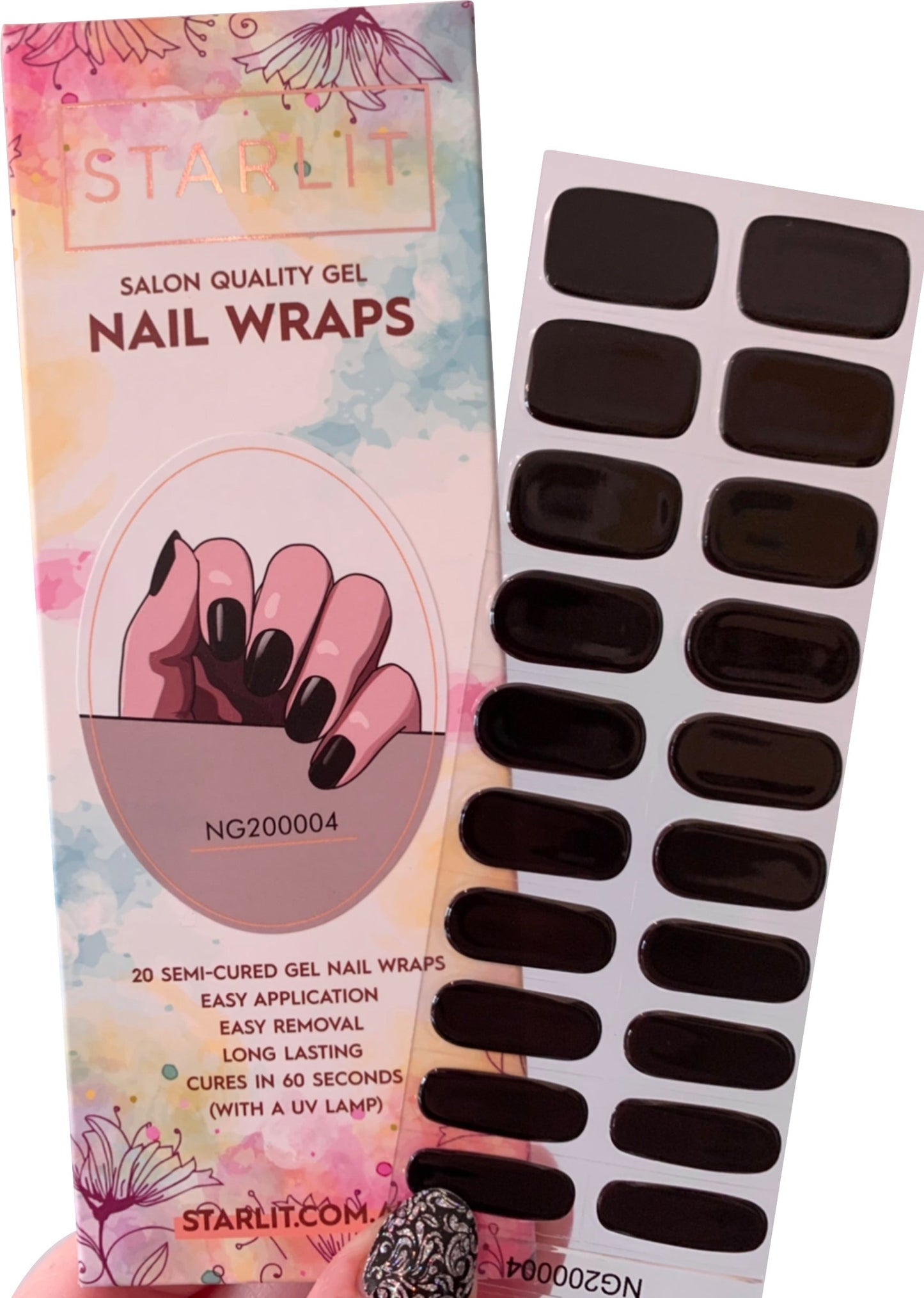 Midnight Kiss Semi-Cured Gel Nail Wrap