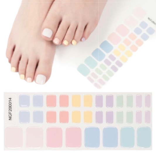 Rainbow Pastels Semi-Cured Gel Pedicure Wrap