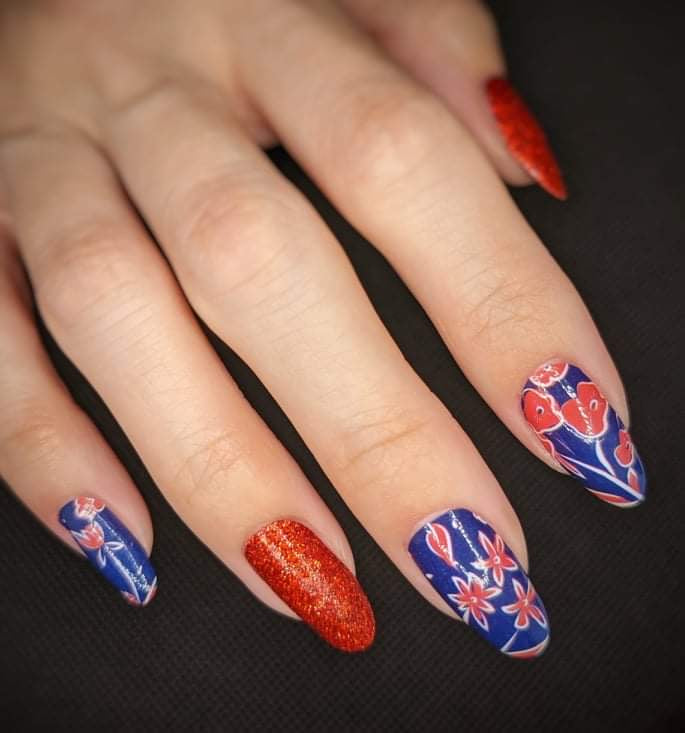 Navy & Red Floral - Limited Edition - Designed By Ramonica