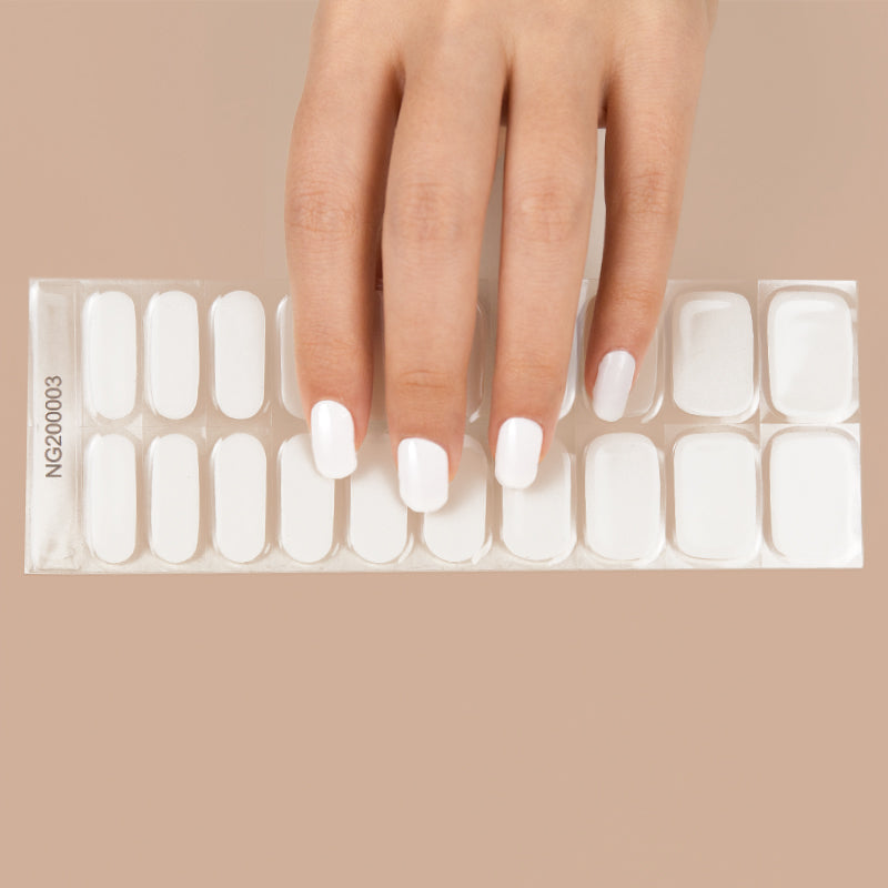 Pure White Semi-Cured Gel Nail Wrap
