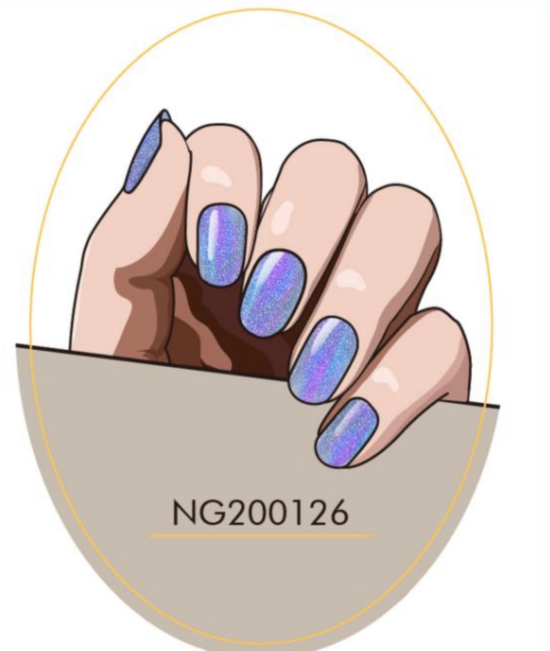 Dazzling Blurple Holographic Semi-Cured Gel Nail Wrap