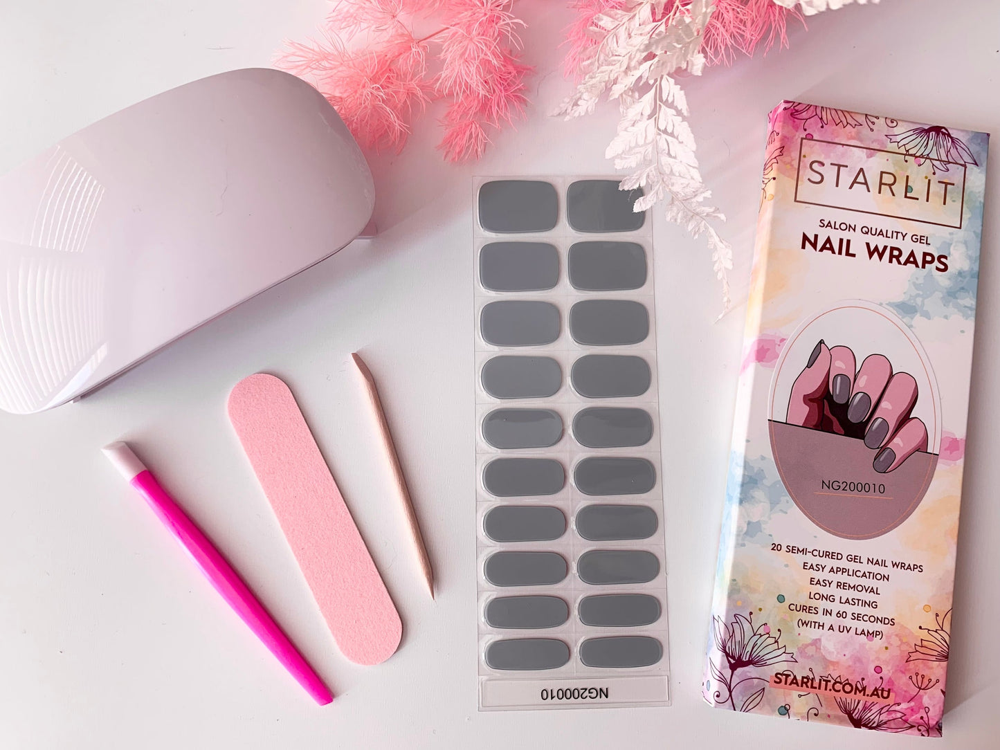 Ultimate Grey Semi-Cured Gel Nail Wrap