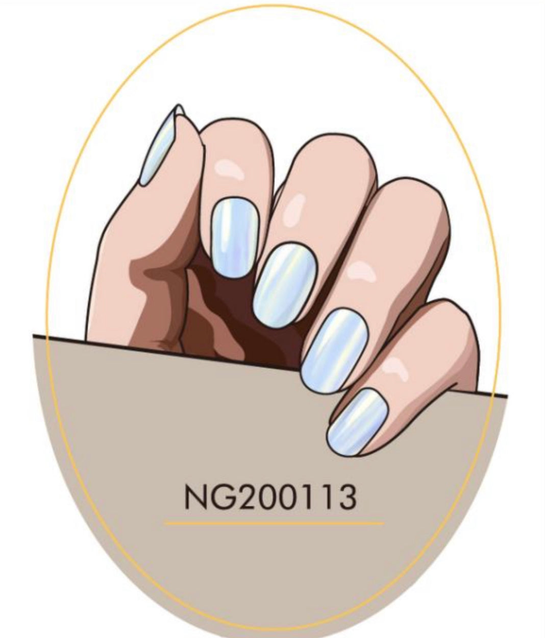 Glazed Donut Iridescent Blue to Champagne Semi-Cured Gel Nail Wrap