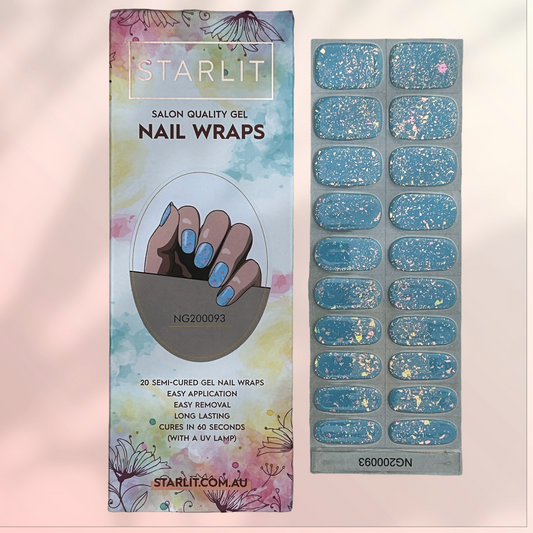 Cloudy Flakies Semi-Cured Gel Nail Wrap