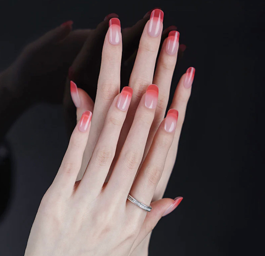 Thermal Colour Changing Coral to Transparent Semi-Cured Gel Nail Wrap
