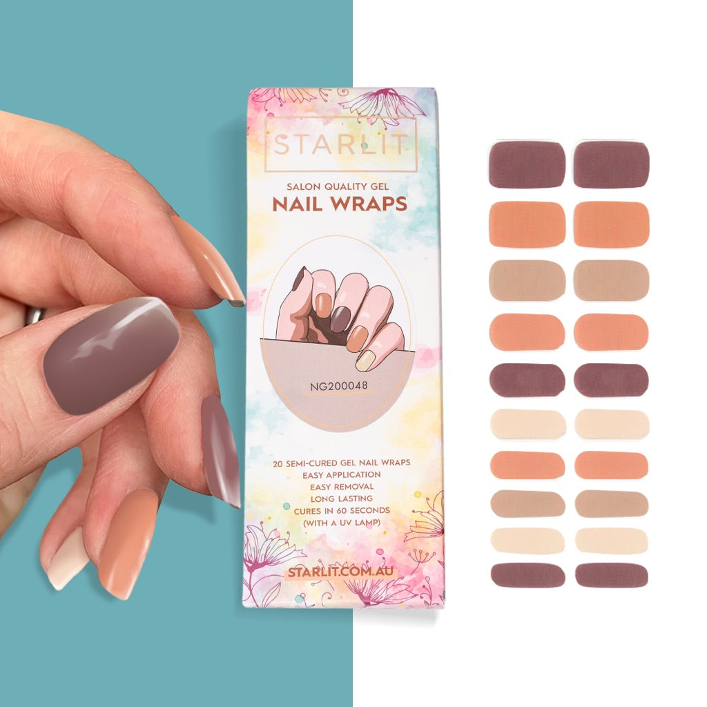 Earth Tones Semi-Cured Gel Nail Wrap