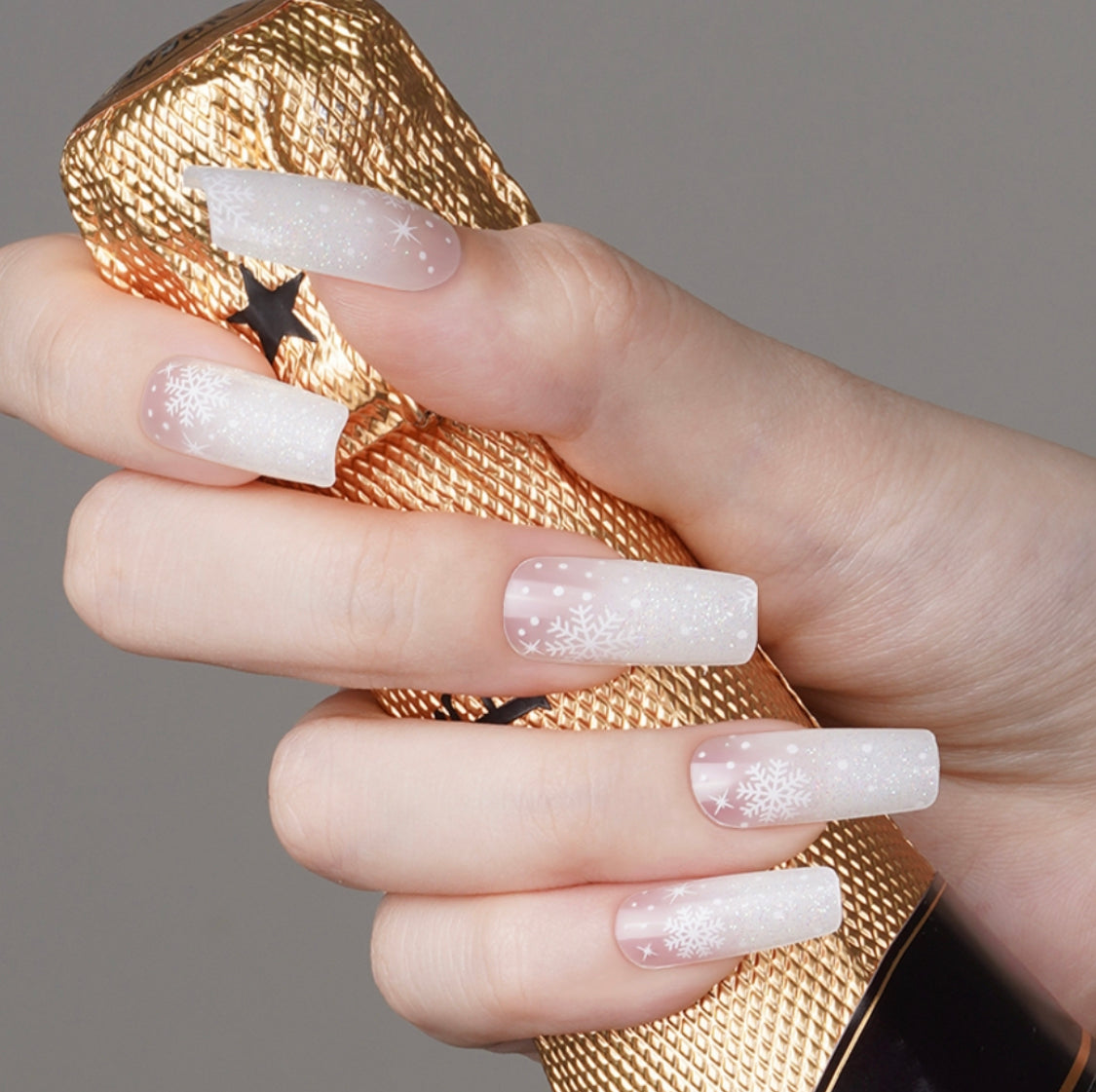 Shimmering Snowflakes Semi-Cured Gellies Nail Wrap