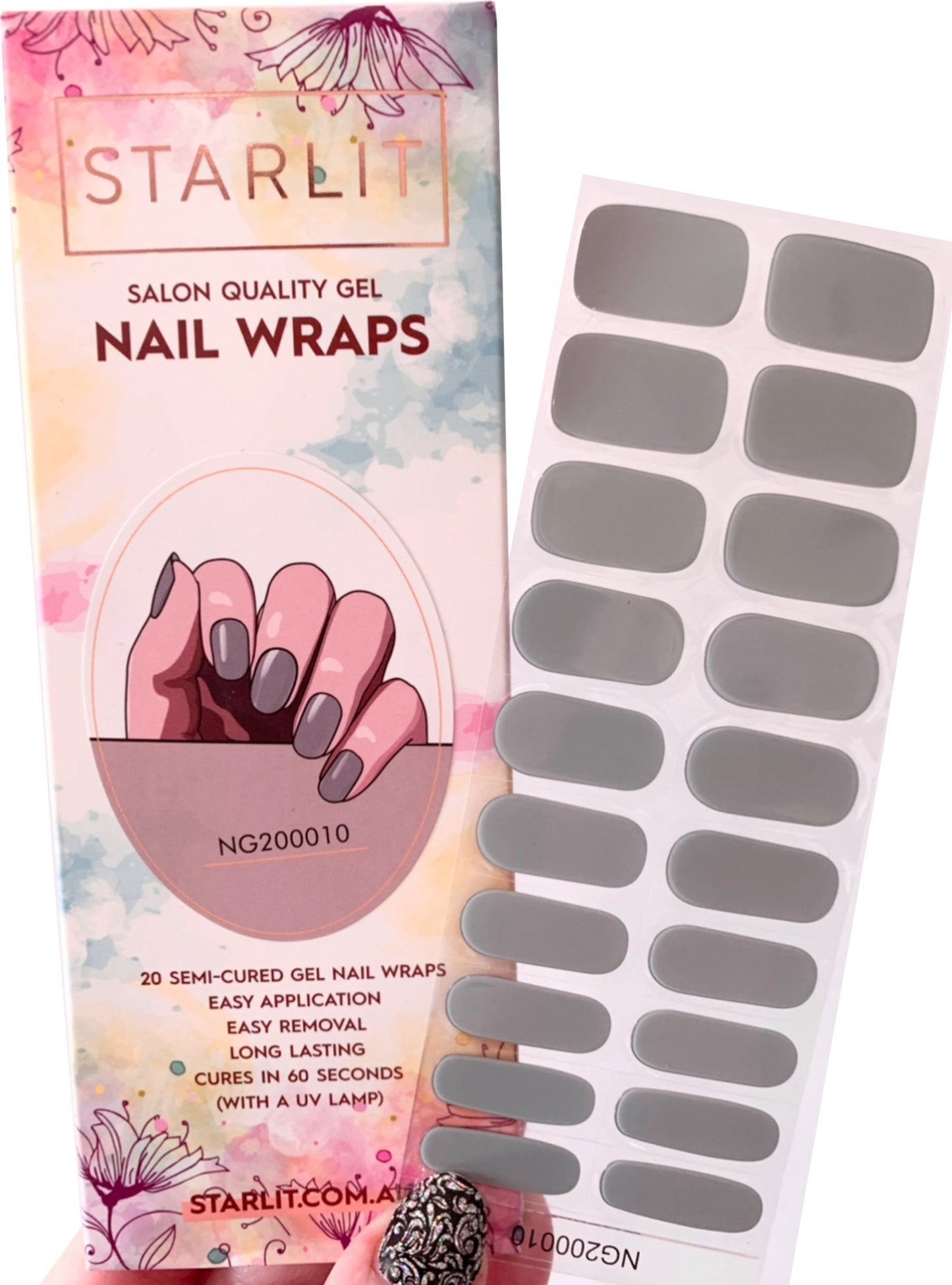 Ultimate Grey Semi-Cured Gel Nail Wrap