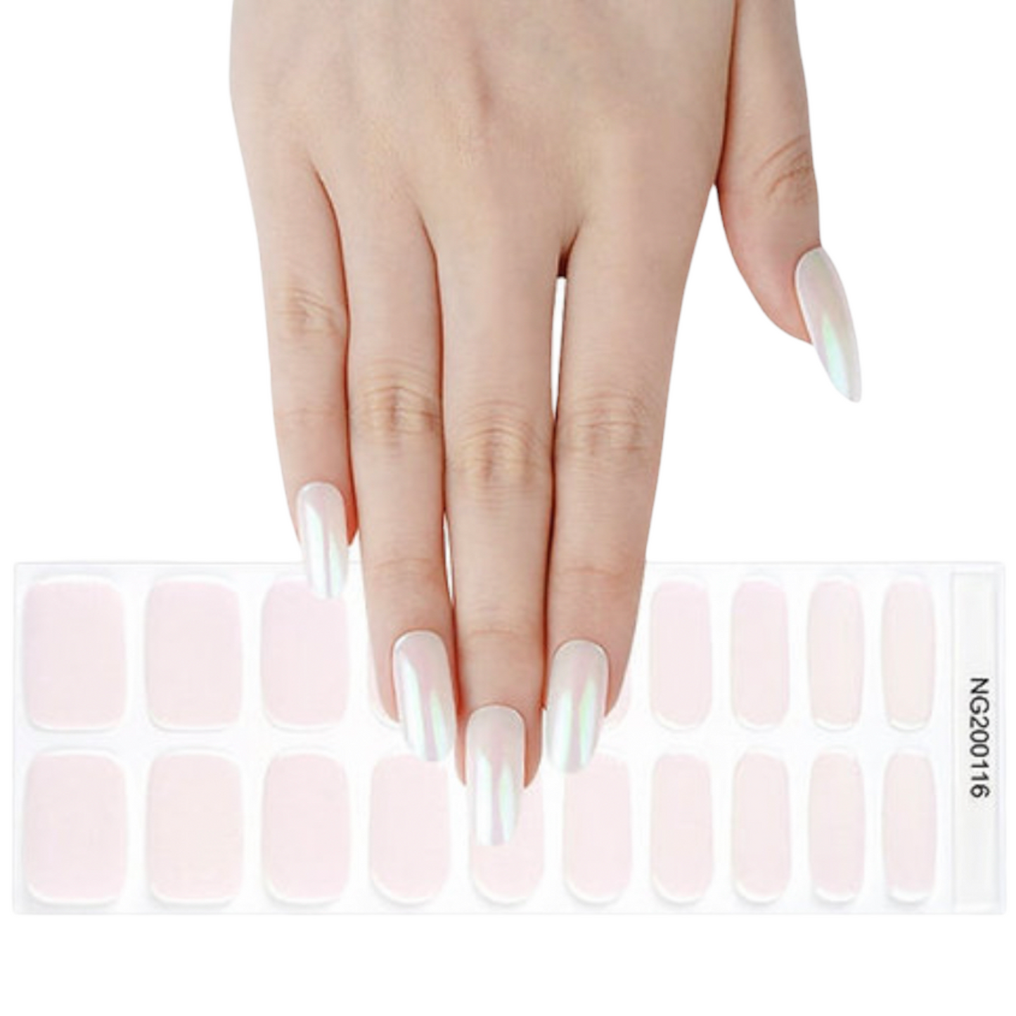 Glazed Donut Iridescent Peach to Green Semi-Cured Gel Nail Wrap