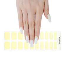 Glazed Donut Iridescent Cream to Blue Semi-Cured Gel Nail Wrap