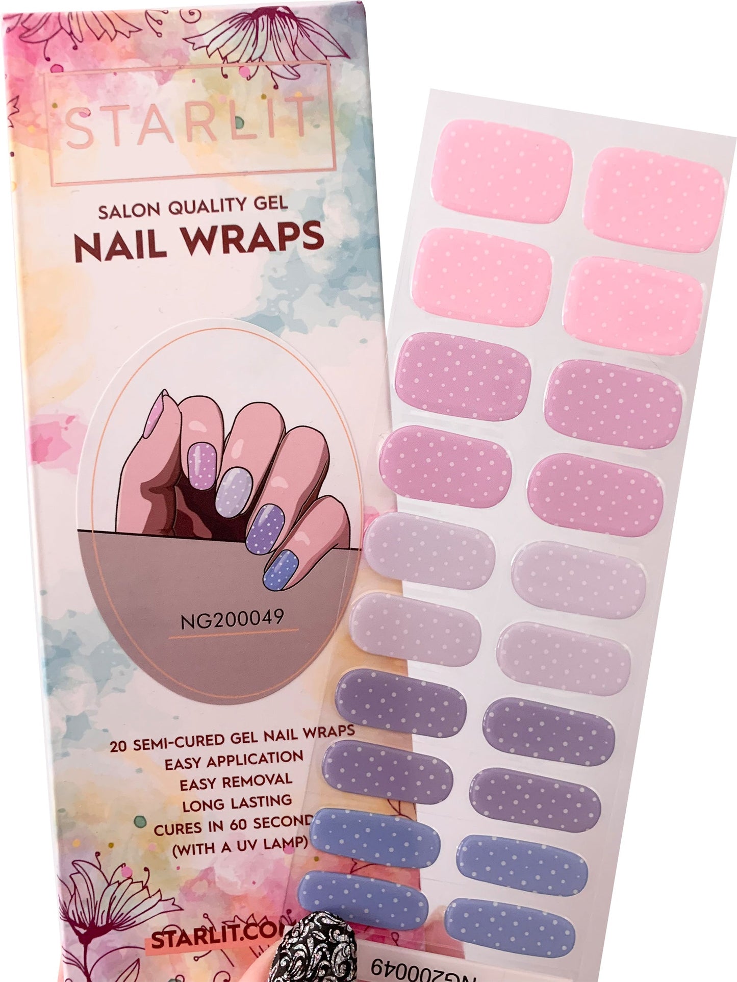 Sweet Polka Semi-Cured Gel Nail Wrap