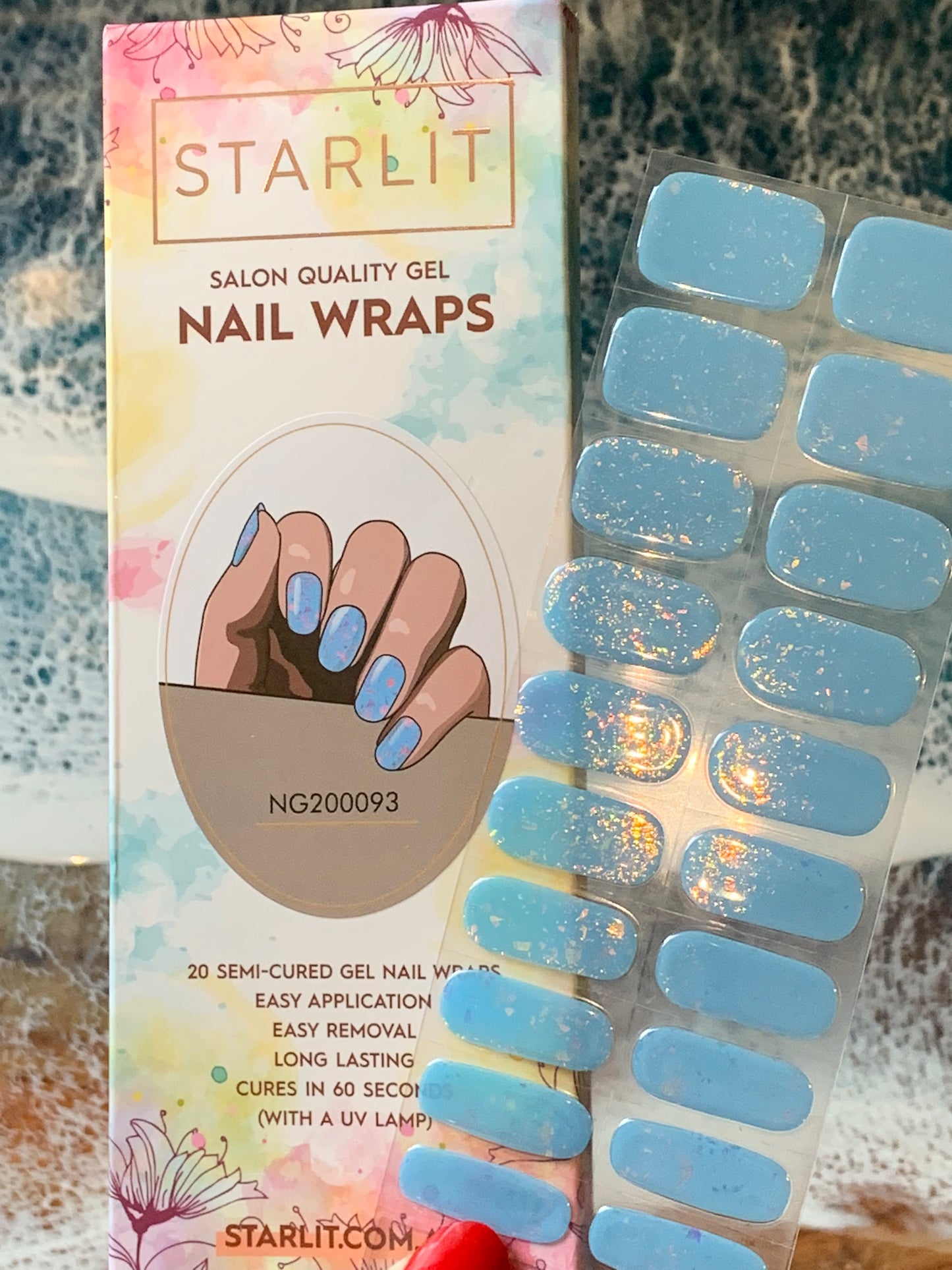 Cloudy Flakies Semi-Cured Gel Nail Wrap