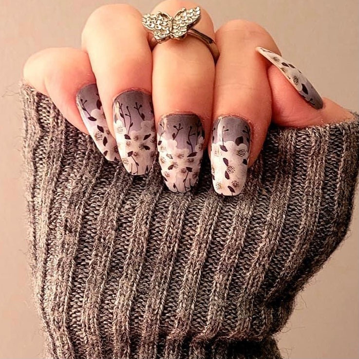 Moody Floral French Tips