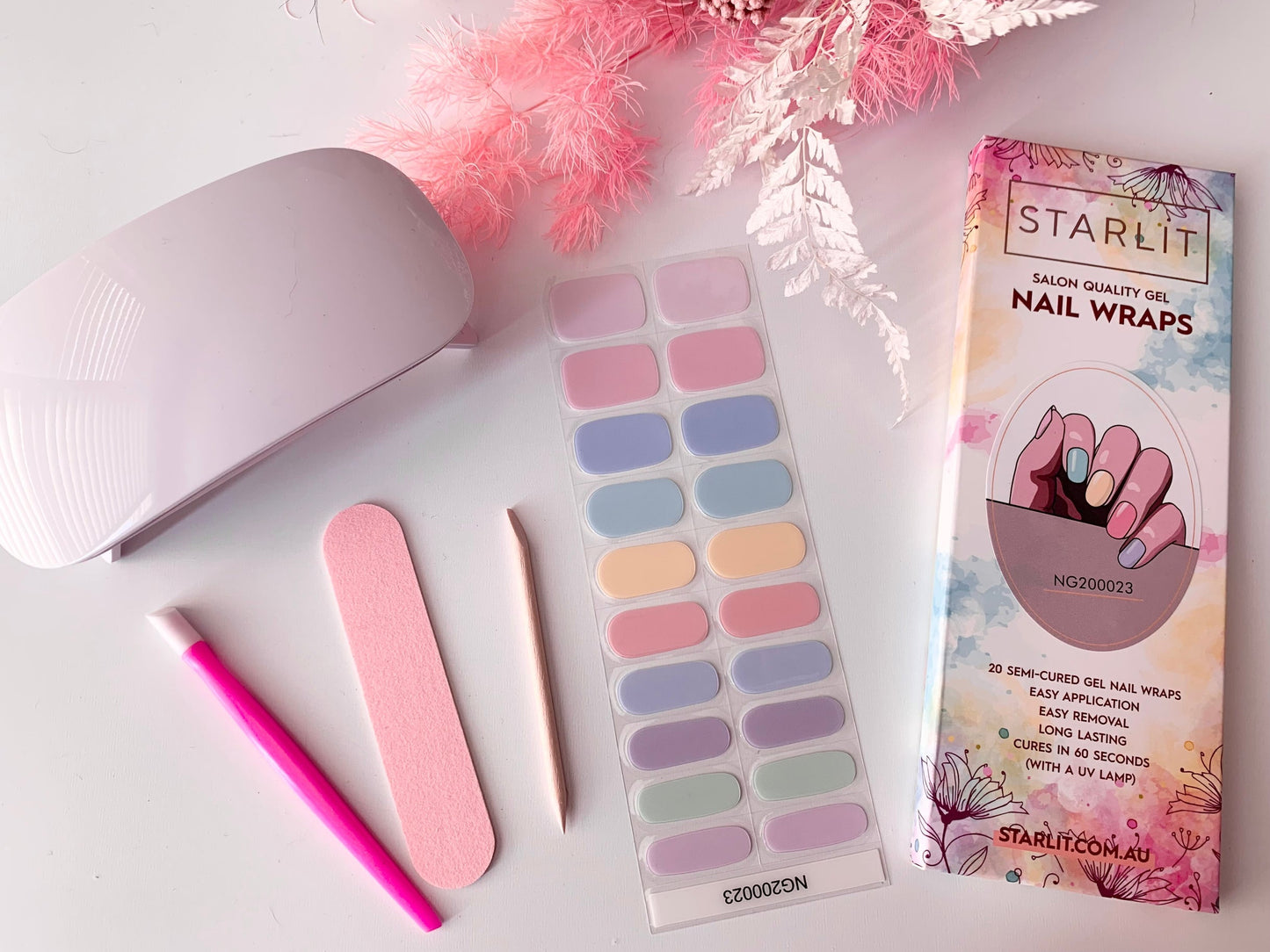 Rainbow Pastels Semi-Cured Gel Nail Wrap