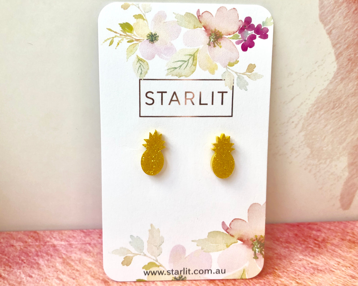 ‘Tropical Pineapple' Mini Stud Earrings