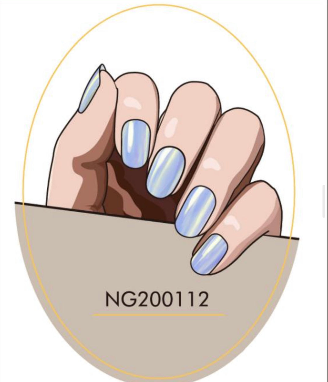 Glazed Donut Iridescent Cream to Blue Semi-Cured Gel Nail Wrap