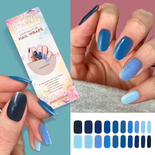 Feeling Blue Semi-Cured Gel Nail Wrap