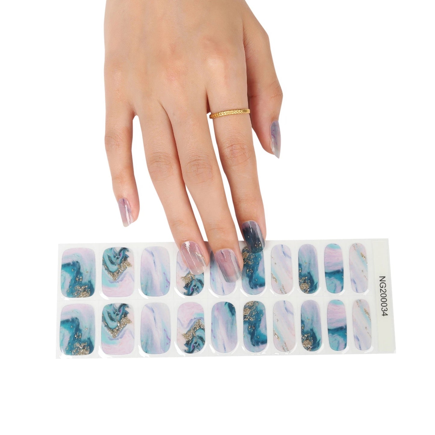 Ocean Marble Semi-Cured Gel Nail Wrap