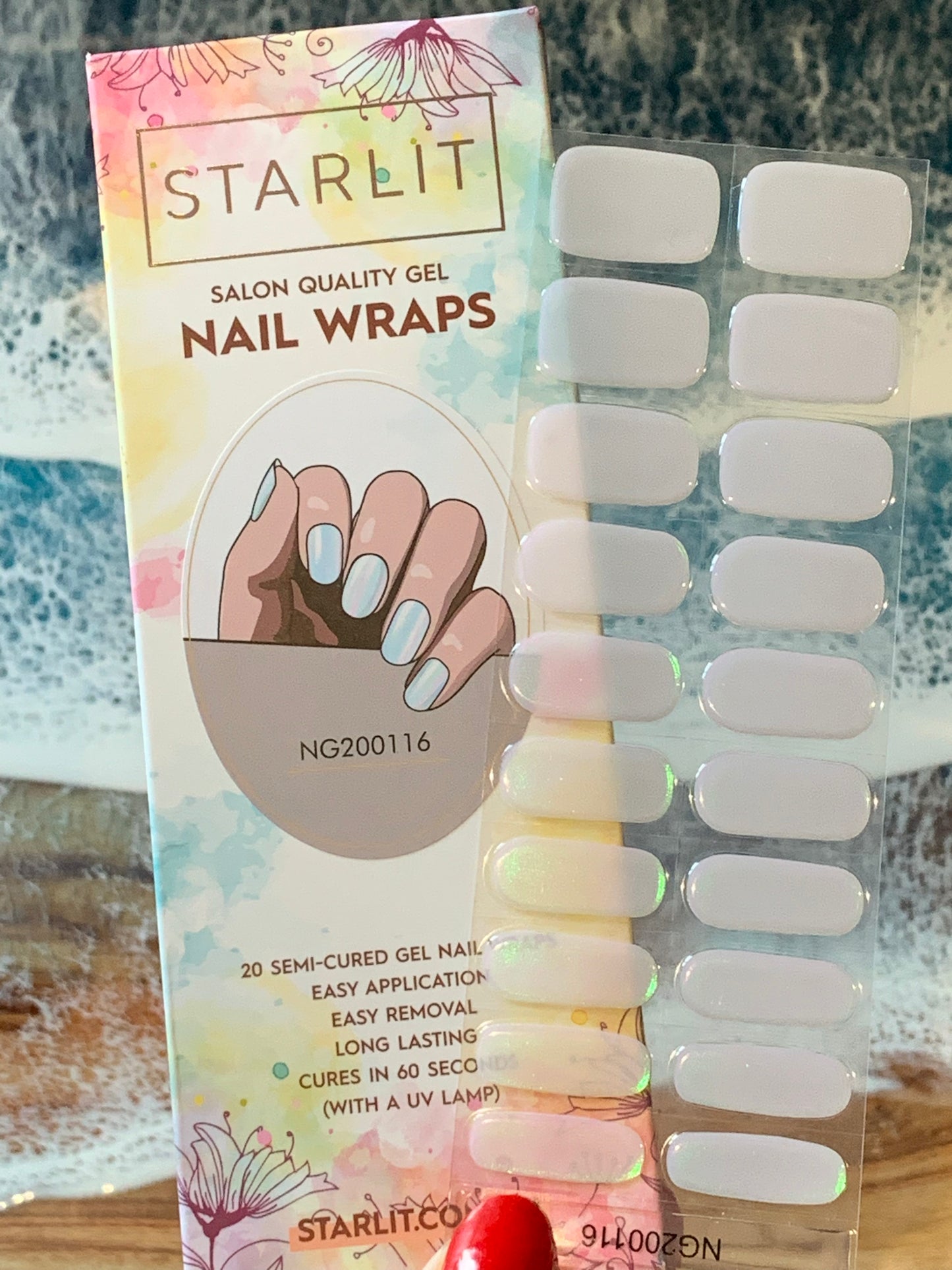 Glazed Donut Iridescent Peach to Green Semi-Cured Gel Nail Wrap