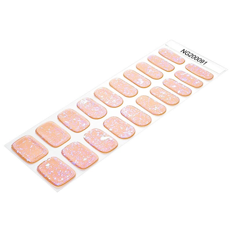 Peach Flakies Semi-Cured Gel Nail Wrap