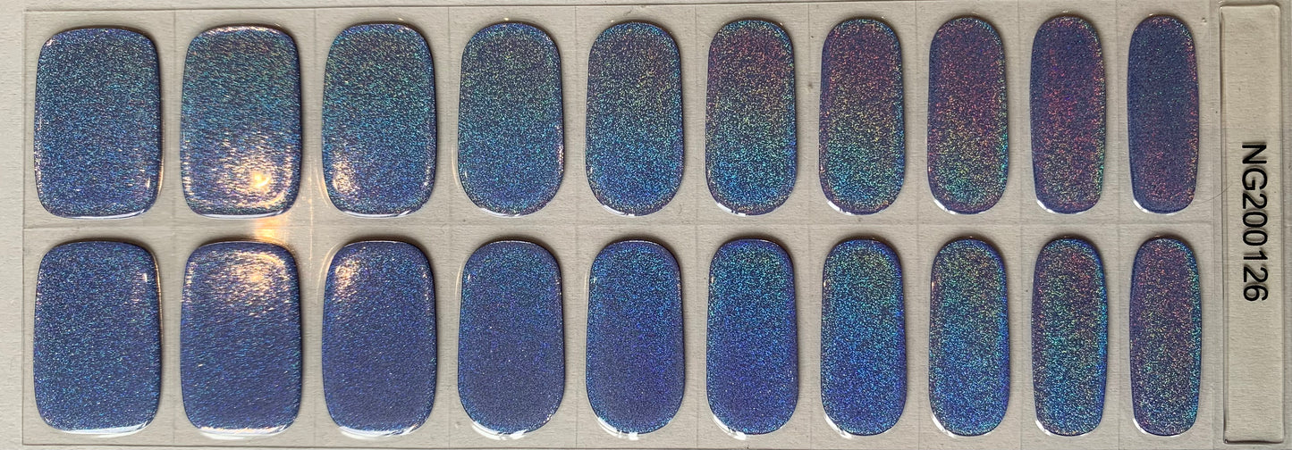 Dazzling Blurple Holographic Semi-Cured Gel Nail Wrap