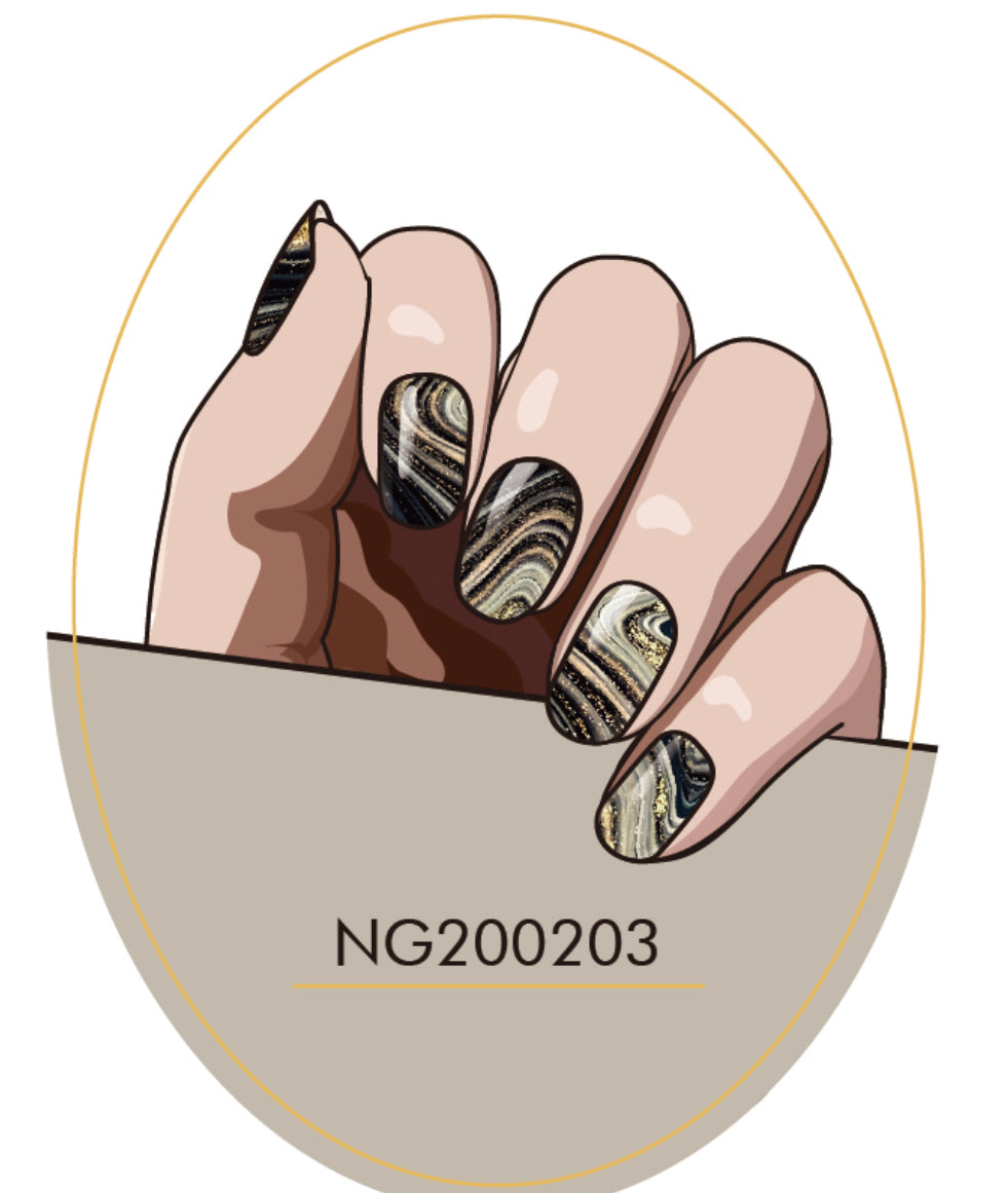 Gold Obsidian Semi-Cured Gel Nail Wrap