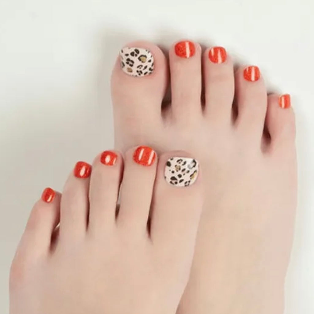 African Safari Semi-Cured Gel Pedicure Wrap