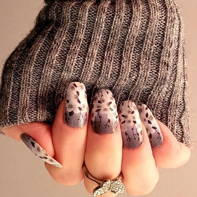 Moody Floral French Tips