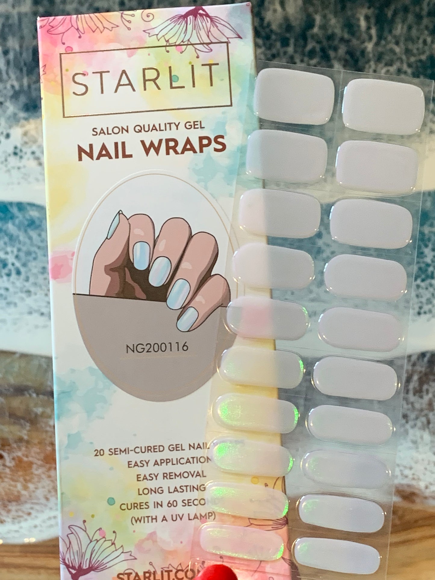 Glazed Donut Iridescent Peach to Green Semi-Cured Gel Nail Wrap