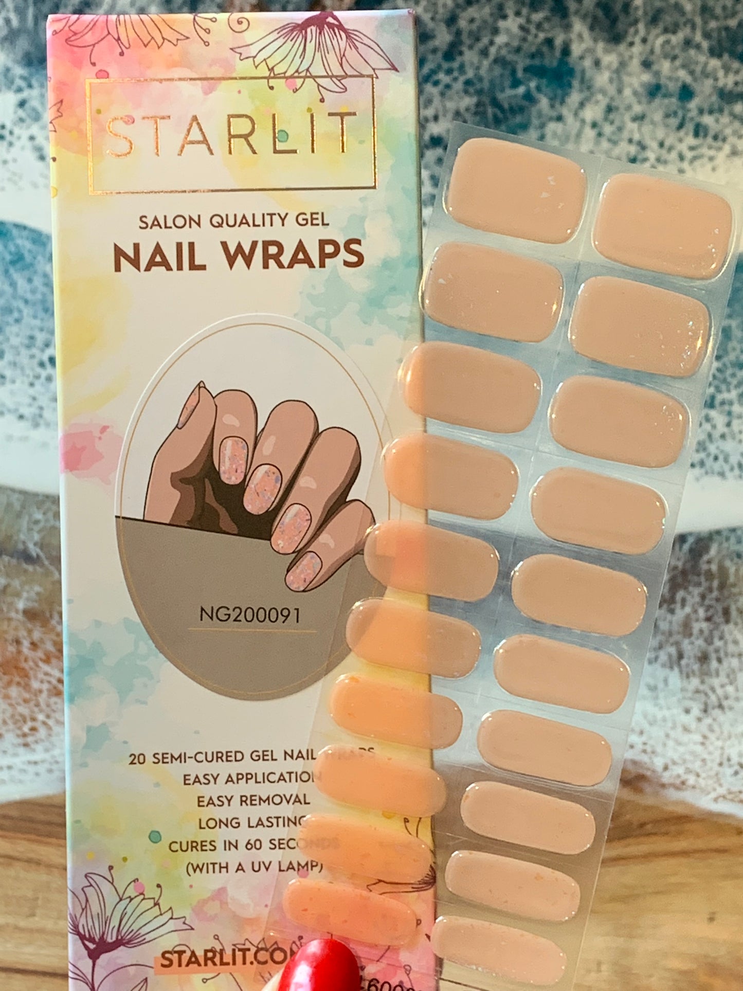 Peach Flakies Semi-Cured Gel Nail Wrap