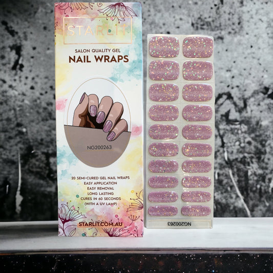 Shimmer Cascades Semi-Cured Gel Nail Wraps (Glow In The Dark)