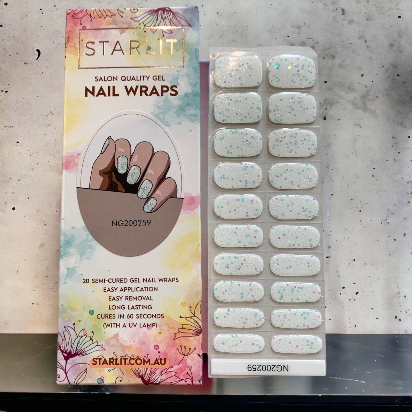 Ibiza Nightlife Semi-Cured Gel Nail Wraps (Glow In The Dark)