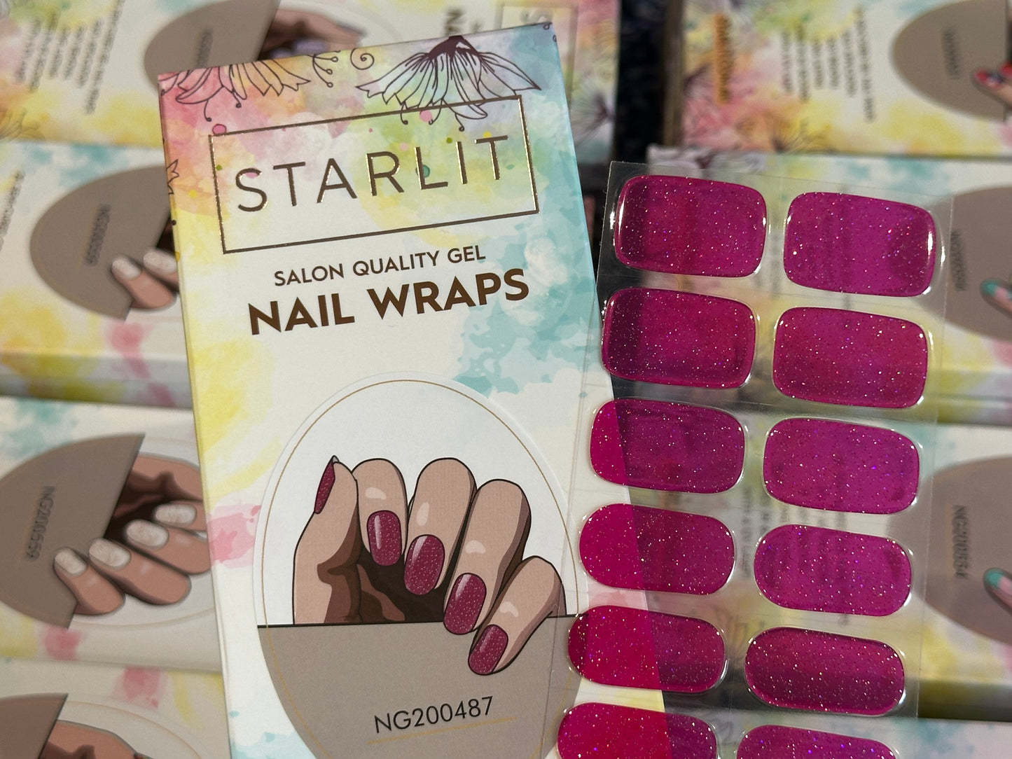 Ruby Glitz Semi-Cured Gel Nail Wrap